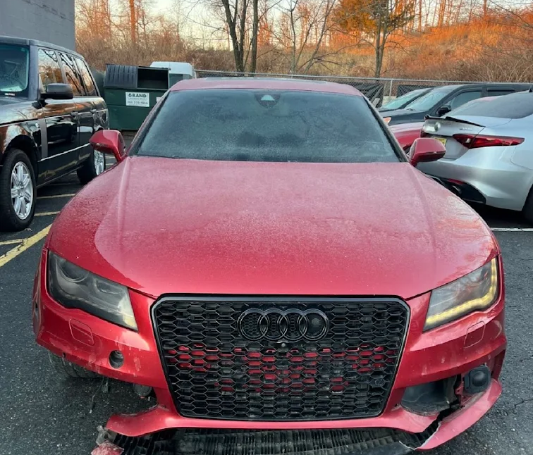 Audi collision damage before repair